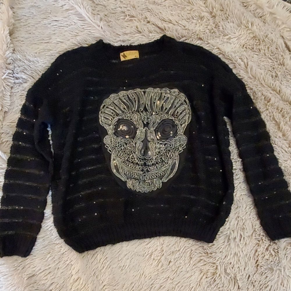 Super cute sparkly Skull Katsumi sweater size M/L